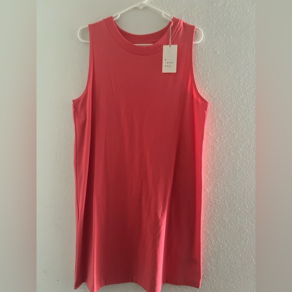 A New Day coral orange sleeveless tank dress Sz XL. NEW
